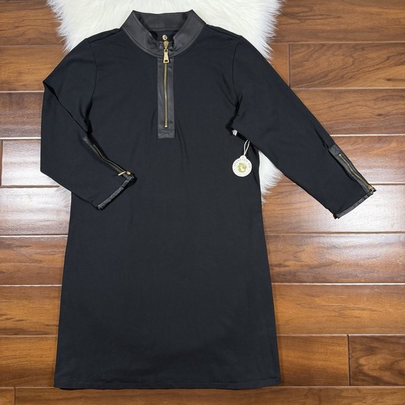 Spartina 449 Dresses & Skirts - Spartina 449 Women's Size XL Black Vegan Leather Trim Nora Half Zip Dress